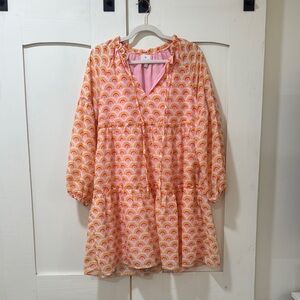 Pink and Orange Patterned Dress